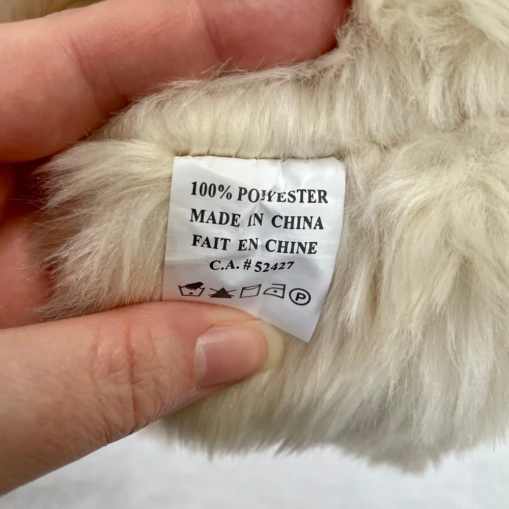 Faux fur cream color headband